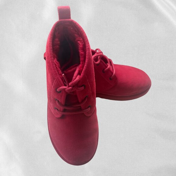 🔥 Red UGG Neumel Ankle Boots Men's 9/Women's 10.5 Like New! Sherpa Cozy - Picture 6 of 17